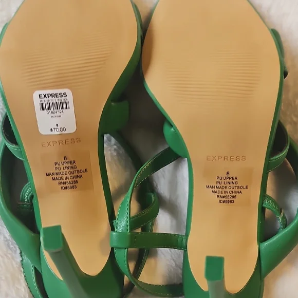 Express Green Strappy Sandals - Picture 10 of 11